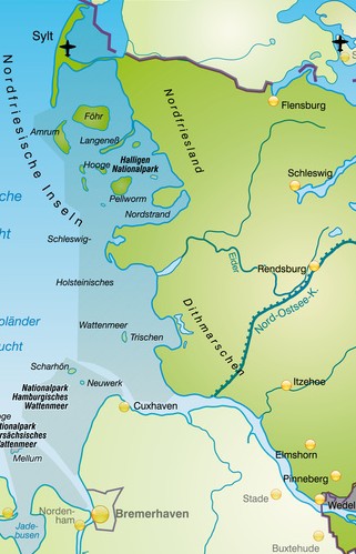 schleswig holstein nordsee karte